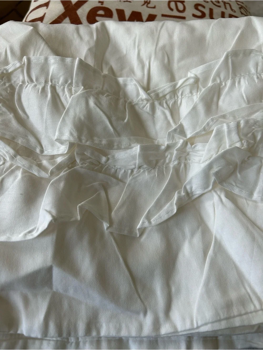 Merryword 100% Cotton Ruffled Comforter Set King, White Shabby Chic Farmhouse